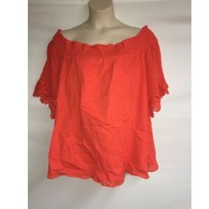 Lane Bryant Blouse Plus Size 26/28 Orange NWOT